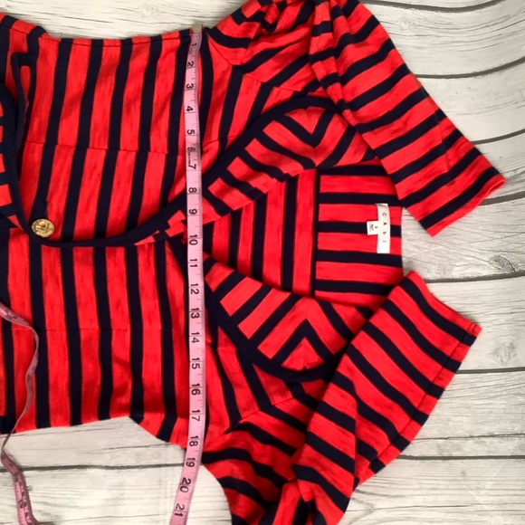 CAbi Au Revoir Nautical Striped Topper Blazer Size Small #224… - Picture 6 of 8